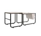 Ensemble de 2 tables d'appoint table basse, table basse empilable en 2 parties, carrée, en métal