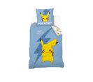 Housse De Couette Pikachu Pokémon Éclair 140x200 Cm - 100% Coton