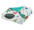 Couvre Lit Boutis Catimini Motif Jungle - 120x150 Cm - 100% Coton Matelassé - Vert Et Blanc