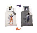 Housse De Couette Naruto Shippuden Naruto Et Sasuke 140x200 Cm - 100% Coton