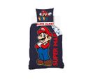 Housse De Couette Super Mario 140x200 Cm Et Taie D'oreiller - 100% Coton