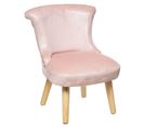 Fauteuil Crapaud Pour Enfant Effet Velours - Rose