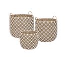 Set De 3 Paniers De Rangement En Macramé Et Roseau Naturel