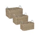 Lot De 3 Caisses De Rangement Cagette En Fer Et Roseau