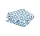 Lot De 4 Serviettes De Table En Coton Bleu Imprimé Tikal 40 X 40 Cm