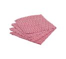 Lot De 4 Serviettes De Table En Coton Rouge Imprimé Olia 40 X 40 Cm