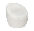 Fauteuil Tissu Blanc à Bouclettes H 70 Cm