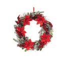 Couronne De Noël Poinsettia Et Déco Pailletée D 50 Cm