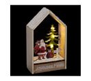 Maison De  Noël  Lumineuse 4 LED Blanc Chaud H 17 Cm