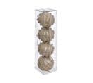 Déco De Sapin Lot De 4 Boules De Noël D 8 Cm  Effet Maille - Or