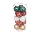 Déco De Sapin Lot De 15 Boules De Noël D 5 Cm - Vert Rouge Et Or