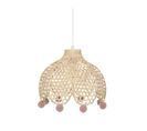 Luminaire Suspension En Bambou Avec Pompons D 28 Cm Pour Chambre D'enfant