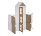 Meuble De Rangement Château 7 Casiers En Métal Et Jute H 109 Cm Pour Chambre D'enfant