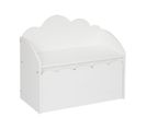 Banc Et Coffre De Rangement Enfant En Bois Blanc 60 X 30 Cm