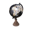 Globe Déco En Métal Et Bois H 32 Cm