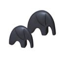 Objet Déco Set De 2 Éléphants En Céramique Noire