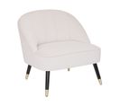 Fauteuil En Velours Ivoire Et Pieds Bicolore