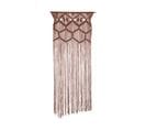 Rideau Fil Macramé En Coton Marron Cannelle Et Perles En Bois 90 X 200 Cm