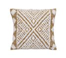 Coussin Décoratif En Coton Ivoire Motifs Tuftés 45 X 45 Cm