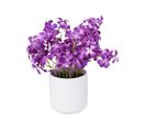 Plante Artificielle Violette Des Bois Pot En Céramique Blanche H 27 Cm