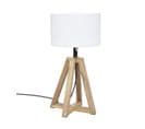 Lampe à Poser D'extérieur Pieds En Bois D'acacia Et Abat-jour Blanc H 58 Cm