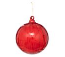 Déco Sapin De Noël Maxi Boule Striée En Verre D 14 Cm Rouge