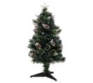 Sapin De Noël 90 Cm Pommes De Pin Lumineux Sofia - Vert