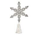 Déco Sapin De Noël Cimier Étoile Métal Argent Et Strass En Verre