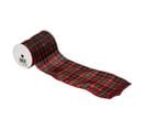 Guirlande De Noël Ruban Motif Tartan Rouge Et Vert 12 Cm X 5 M