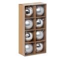 Déco De Sapin Lot De 8 Boules De Noël D 8 Cm - Argent Et Blanc