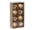 Déco De Sapin Lot De 8 Boules De Noël D 8 Cm - Doré Et Blanc