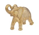 Objet Déco Éléphant En Résine Dorée Motif Exotique L 26 Cm