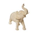 Objet Déco Éléphant En Résine Dorée Motifs En Relief L 38 Cm