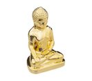 Statue Décorative Bouddha En Céramique Dorée H 25 Cm