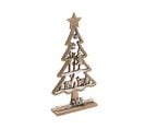 Déco De Noël Sapin En Bois Ajouré Avec Rennes Et Branches L 15.5 X H 28.5 Cm