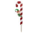 Déco De Noël Pancarte Sucre D'orge Blanc Et Rouge Avec Lutin H 70 Cm