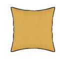 Coussin Décoratif Déhoussable En Lin Et Coton Ocre 45 X 45 Cm