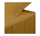 Drap Plat 1 Personne En Percale De Coton Marron Mordoré 180 X 290 Cm