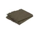 Lot De 2 Serviettes De Table En Coton Vert Kaki Finition Frange 40 X 40 Cm