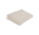 Lot De 2 Serviettes De Table En Coton Blanc Finition Frange 40 X 40 Cm