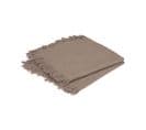 Lot De 2 Serviettes De Table En Coton Gris Finition Frange 40 X 40 Cm