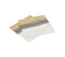 Lot De 2 Serviettes De Table En Coton Bicolore Blanc Et Jaune 40 X 40 Cm