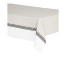 Nappe En Coton Bicolore Beige Lin Et Blanc 150 X 250 Cm