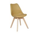 Chaise De Table Assise Jaune Ocre Et Pieds En Bois De Hêtre