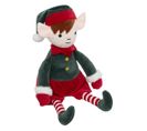 Déco De Noël Peluche Lutin Vert Et Rouge H 35 Cm