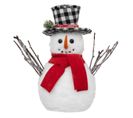 Déco De Noël Bonhomme De Neige Avec Chapeau à Carreaux 24 X 14 X H 27 Cm