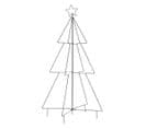 Déco Lumineuse Sapin En Métal Noir 150 LED Blanc Chaud H 130 Cm