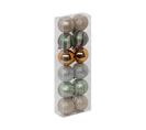 Déco De Sapin Lot De 12 Boules De Noël D 4 Cm - Vert Et Cuivre