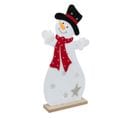 Déco Lumineuse Bonhomme De Neige En Feutrine 9 LED H 37 Cm