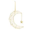 Déco De Noël Suspension Lune En Métal Doré H 26 Cm